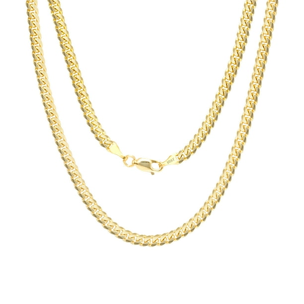 14k Solid Yellow Gold Gourmette Miami Cuban Necklace Pendant Chain 1.5mm 16-24" 14k Solid Yellow Gold Gourmette Miami Cuban Necklace Pendant Chain 1.5mm 16-24"